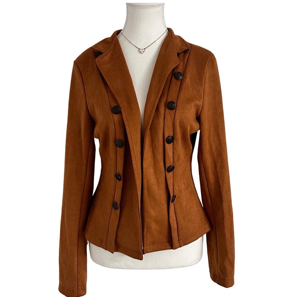 Elegant Brown Double-Breasted Women's Jacket